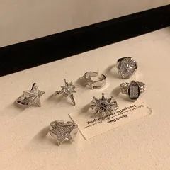 Star Open Ring For Women In Gold Alloy Featuring Real Gold Plated Electroplated Finish With Zircon Inlay 5