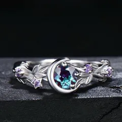 Star Ring For Unisex Featuring White K Plated Zinc Alloy With Rhinestones And 0.05µm-0.08µm Plating Thickness