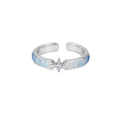 New Style Star Ring For Women In Blue Alloy Featuring Enamel Craftsmanship 5