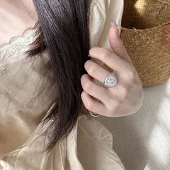 Starburst Brushed Copper Ring For Women With Electroplated Gold Plating And Zircon Inlay 4