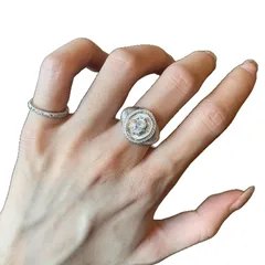 Starburst Brushed Copper Ring For Women With Electroplated Gold Plating And Zircon Inlay 5
