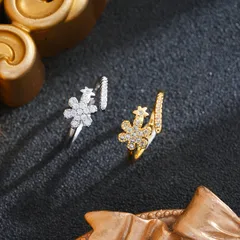 Starfish Open Ring For Women In Waterproof Non Tarnish Titanium Steel With 18K Real Gold PVD Coating