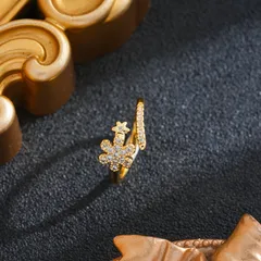 Starfish Open Ring For Women In Waterproof Non Tarnish Titanium Steel With 18K Real Gold PVD Coating 4