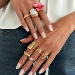 Starfish Ring For Women In Zinc Alloy With KC Golden Plated Finish 0.03µm-0.05µm Featuring Imitation Pearl Inlay 3