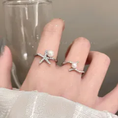 Starfish Shell Fishtail Pearl Ring Women's Light Luxury Niche High-end Finger Ring  Summer Fashion Jewelry 3