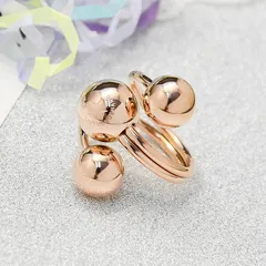 Geometric Titanium Steel Ring For Women In Gold, Electroplated Finish, Perfect Birthday Gift 4