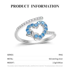925 Sterling Silver Open Circle Ring For Women With Electroplated Finish And Synthetic Zircon Inlay, 1 Piece 2