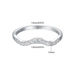 Simple Style Waves For Women 925 Sterling Silver Wave Ring Featuring Lab-grown Diamonds 5