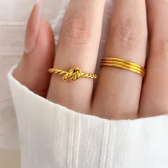 Sun Pattern Electroplated Ring For Women In 304 Stainless Steel With 18K Real Gold PVD Coated Plating And 0.03µm-0.05µm Thickness 4
