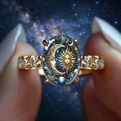 Sun Pattern Gold Alloy Ring For Unisex, Perfect For Spring Wear