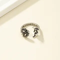 Sun Pattern Women’s Rings For Elegant Style Featuring Electroplated Golden Plated Zinc Alloy With Three-dimensional Craftsmanship