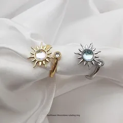 Sunflower Swivel Ring  Pressure Relief Opening Adjustable Stacked Finger Ring Universal Wheel Handpiece 4