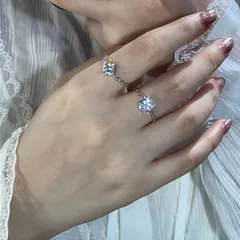 Super Flash High Carbon Diamond Body Color Protection Light Luxury Pull Adjustable Ring Temperament High Sense 4