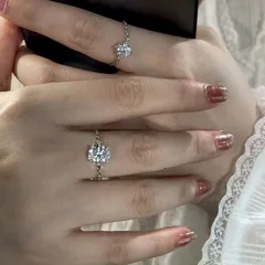 Super Flash High Carbon Diamond Body Color Protection Light Luxury Pull Adjustable Ring Temperament High Sense 5