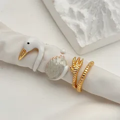 Sweet Animal Pattern Ring For Women In Metal Featuring Electroplated Finish