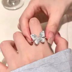 Sweet Butterfly Open Rings For Unisex In Blue Alloy Material 4