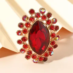 Sweet Flowers Open Ring For Women With KC Golden Plated 0.03µm-0.05µm Thickness And Rhinestones, 1 PCS Package 5