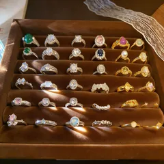 Sweet Flowers Open Ring For Women In Electroplated Copper With Zircon Inlay