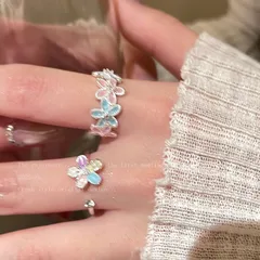 Sweet Flowers Ring For Women In Alloy Featuring Electroplated Finish 2