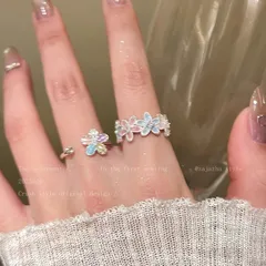 Sweet Flowers Ring For Women In Alloy Featuring Electroplated Finish 3