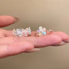 Sweet Flowers Ring For Women In Alloy Featuring Electroplated Finish 4