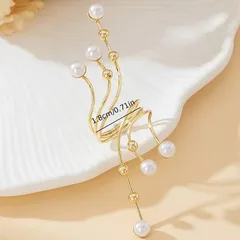 Sweet Golden Geometric Rings Featuring Imitation Pearl Jewelry Accessories 2