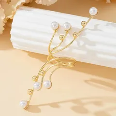 Sweet Golden Geometric Rings Featuring Imitation Pearl Jewelry Accessories 4