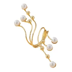 Sweet Golden Geometric Rings Featuring Imitation Pearl Jewelry Accessories 5