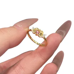 Sweet Heart Shape Ring For Women In Purple Copper With Zircon Inlay, Featuring Electroplated Finish 5