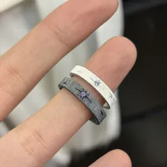 Sweet Hexagram Ring For Unisex Featuring Brushed Alloy Material In Silver 2