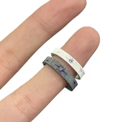 Sweet Hexagram Ring For Unisex Featuring Brushed Alloy Material In Silver 5
