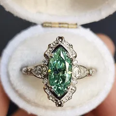 Sweet Horse Eye Ring For Unisex Featuring Green Zircon Inlay And Electroplated Alloy Material 2