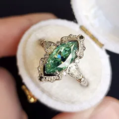 Sweet Horse Eye Ring For Unisex Featuring Green Zircon Inlay And Electroplated Alloy Material 3