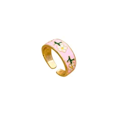 Sweet Lemon Ring For Women In Golden Metal With Real Gold Plated Finish, Waterproof Non Tarnish 5