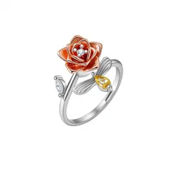 Sweet Rose Open Ring For Women In Copper Featuring Rotatable Craftsmanship, Ideal Anxiety Jewelry 5