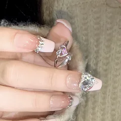 Sweet Geometric Alloy Ring For Women Featuring Electroplated Design And Rhinestones, 1 Piece