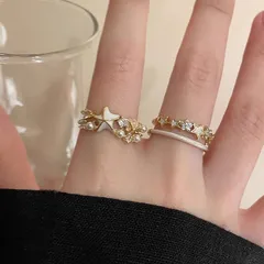 Sweet Starfish Ring For Women In Alloy With Shell Inlay Featuring Electroplated Finish 3