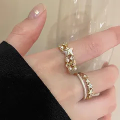 Sweet Starfish Ring For Women In Alloy With Shell Inlay Featuring Electroplated Finish 4