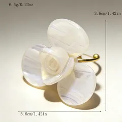 Sweet White Resin Flowers Open Ring For Women, Featuring Elegant Design Perfect For Everyday Wear 4