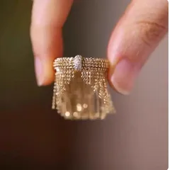 Tassel Ring For Women In Copper With Golden Plated Electroplated Finish