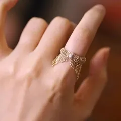 Tassel Ring For Women In Copper With Golden Plated Electroplated Finish 3