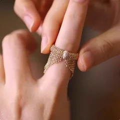Tassel Ring For Women In Copper With Golden Plated Electroplated Finish 5