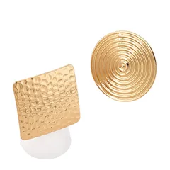 Thickened Gold Plated Adjustable Square Ring For Women Fashionable Simple Open Ring  Style Metal Jewelry 5