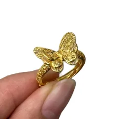Three-dimensional Butterfly Open Ring For Women In Electroplated Copper With Luxurious Style 5