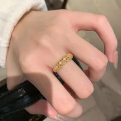 Three-dimensional Pineapple Ring For Women In Electroplated Copper With Zircon Inlay 4