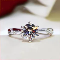 TikTok Kuaishou Online Live Broadcast Eight Hearts And Eight Arrows Zircon Imitation Moissanite Ring Female Male Six-claw Wedding Ring Wholesale 3