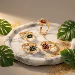 Tortoise Ring For Unisex Made Of Zinc Alloy With KC Golden Plated Water Plating And 0.05µm-0.08µm Thickness 2