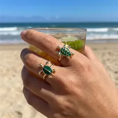 Tortoise Ring For Unisex Made Of Zinc Alloy With KC Golden Plated Water Plating And 0.05µm-0.08µm Thickness 3