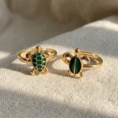 Tortoise Ring For Unisex Made Of Zinc Alloy With KC Golden Plated Water Plating And 0.05µm-0.08µm Thickness 4
