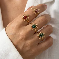 Tortoise Ring For Unisex Made Of Zinc Alloy With KC Golden Plated Water Plating And 0.05µm-0.08µm Thickness 5